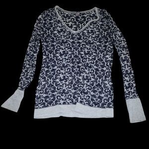 Vanity Black and Grey Long Sleeve Sheer Shirt Size Large